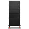 Sound Town FL-18S210X4S | Passive Line Array Speaker Set with One 18-inch Subwoofer, Four Dual 10-inch Line Array Speakers, One Stacking Frame, One Caster Board Black-Front View 