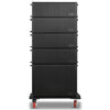 Sound Town FL-18S28X4S | Passive Line Array Speaker Set with One 18-inch Subwoofer, Four Dual 8-inch Line Array Speakers, One Stacking Frame, One Caster Board Black-Front View 