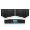 Sound Town FL-218X2M302 | Passive Line Array System with Two 6400W Dual 18" Subwoofers w/ FaitalPRO Neodymium Drivers, One 2-Channel DSP Power Amplifier, Black