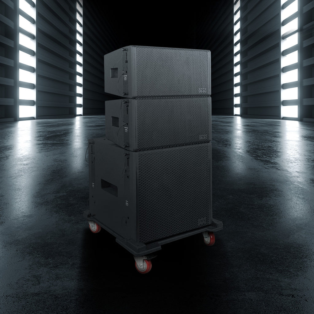 FL-21S212X2S | Passive Line Array Speaker System with 21" Subwoofer, 2 x Dual 12" Loudspeakers, Stacking Frame, Caster Board-Concerts, Live Events
