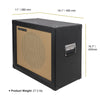 Sound Town GUC112OBBK | 1 x 12" Empty Open-back Guitar Speaker Cabinet, w/Birch Plywood Construction, Black Tolex, Wheat Cloth Grill, Compatible w/Celestion/Eminence Speakers - Dimensions, and Weight

