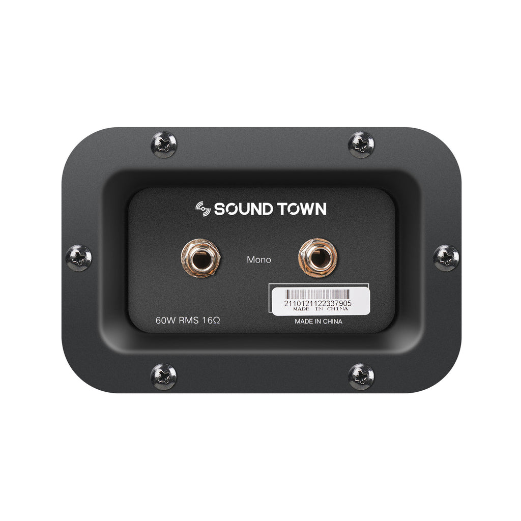 Sound Town GUC112OBBK-EC 1 x 12" Empty Open-back Guitar Speaker Cabinet, Plywood, Black with Mono/Stereo Jack Plate