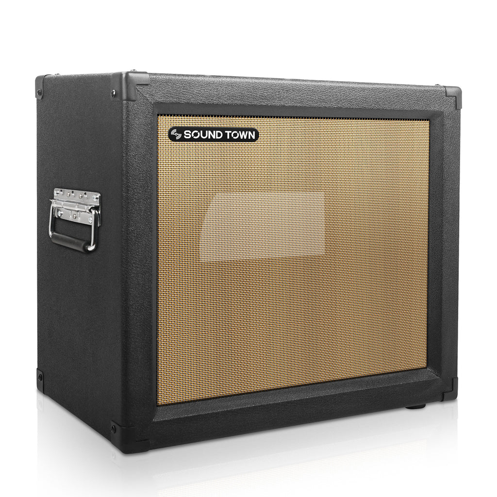 Sound Town GUC112OBBK-EC 1 x 12" Empty Open-back Guitar Speaker Cabinet, Plywood, Black with Side Handles