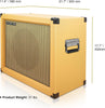 Sound Town GUC112OR | 1 x 12" 65W Guitar Speaker Cabinet with Birch Plywood Construction, Orange Tolex, Wheat Cloth Grille - Dimensions and Weight