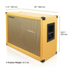 Sound Town GUC212OBOR-EC-R | REFURBISHED: 2 x 12" Empty Open-back Guitar Speaker Cabinet, Plywood, Orange - Size, Dimensions, and Weight