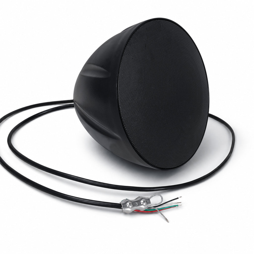 Sound Town LYRA-5B | LYRA Series 5.25" Weatherproof Hanging Pendant Speaker, 70V/100V/8Ω for Indoor/Outdoor Home and Commercial Installations, Black - Grill and Wire
