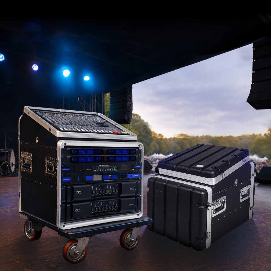 Sound Town Lightweight Compact ATA ABS Rack Cases Slant Mixer Top Touring Mobile Professionals for STMR-A10X8U, STMR-A10X8UW, STMR-A12X10U, STMR-A12X10UW, STMR-A10X6U, STMR-A10X4U