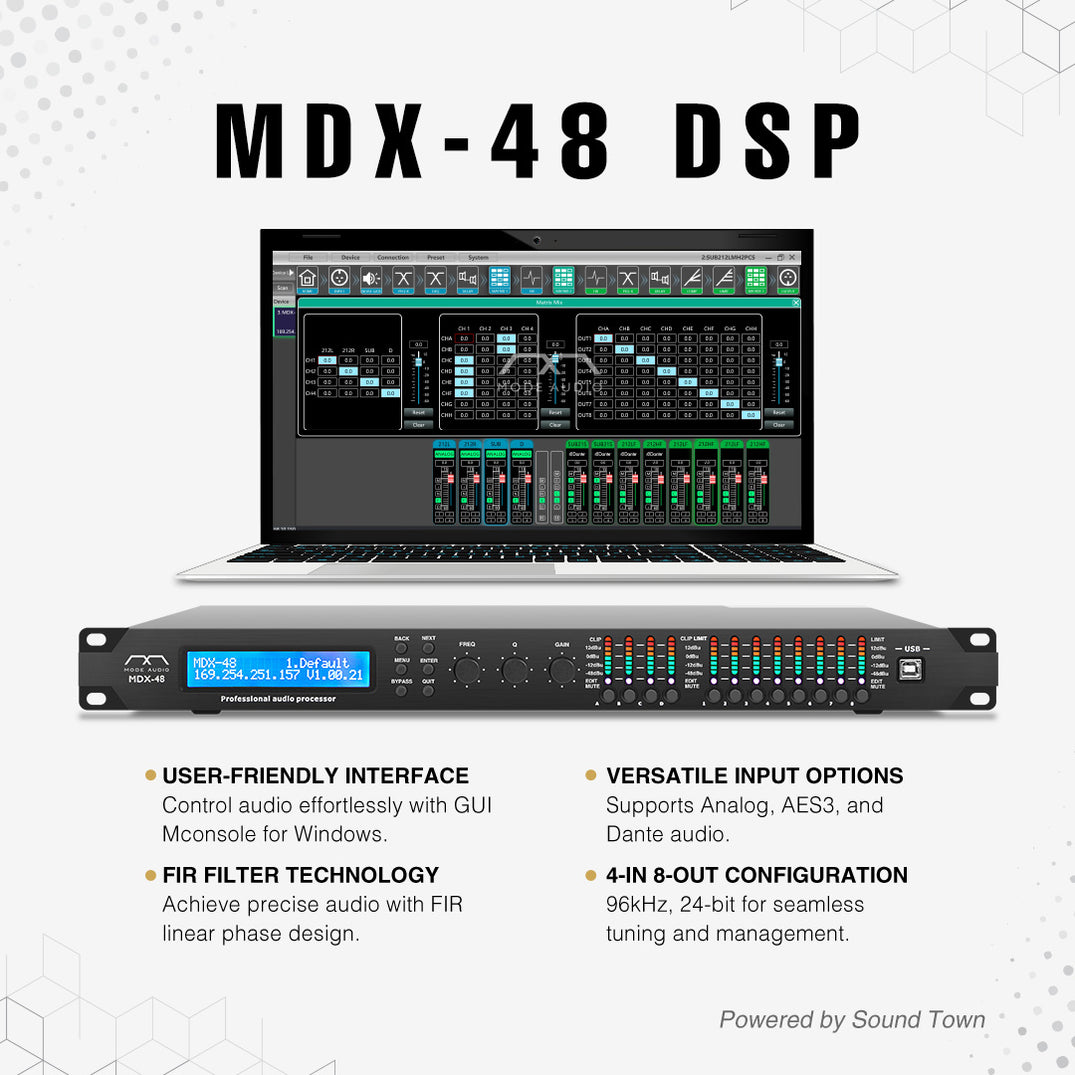 MDX-48 | MODE Audio 4x8 FIR DSP, Speaker System Processor, Line Array ...