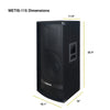 Sound Town METIS-115-PAIR | METIS Series 2-Pack 15" 700W 2-Way Full-Range Passive DJ PA Pro Audio Speaker for Live Sound, Karaoke, Bar, Church - Dimensions