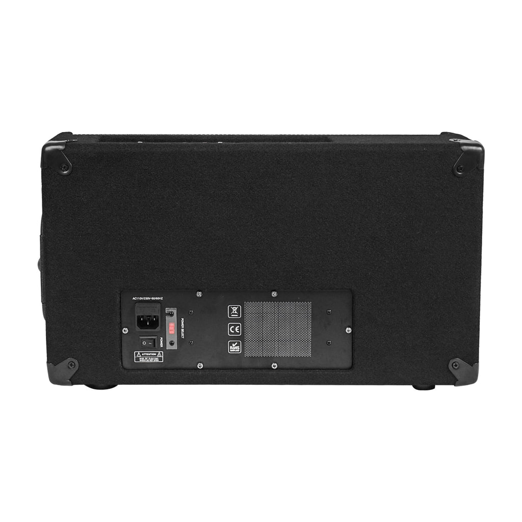 Sound Town METIS-12MPW-R REFURBISHED: METIS Series 12" 500W Powered DJ PA Stage Floor Monitor Pro Audio Speaker with Compression Driver for Live Sound, Karaoke, Bar, Church -  Back Panel