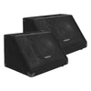 Sound Town METIS-12MPW-PAIR METIS Series 2-Pack 12" 500W Powered DJ PA Stage Floor Monitor Speakers with Compression Driver for Live Sound, Bar, Church - Front Metal Grille