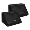 Sound Town METIS-12MPW-PAIR METIS Series 2-Pack 12" 500W Powered DJ PA Stage Floor Monitor Speakers with Compression Driver for Live Sound, Bar, Church - Front Metal Grille
