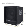 Sound Town METIS-12SPW | METIS Series 1400 Watts 12” Powered PA DJ Subwoofer w/ 3” Voice Coil - Dimensions