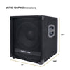 Sound Town METIS-12SPW-PAIR | METIS Series 2-Pack 12” 1400 Watts Powered PA DJ Subwoofers with 3” Voice Coil - Dimensions