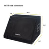 Sound Town METIS-15M-R | REFURBISHED: METIS Series 15” 600W Passive DJ PA Stage Floor Monitor Pro Audio Speaker w/ Compression Driver for Live Sound, Karaoke, Bar, Church - Dimensions