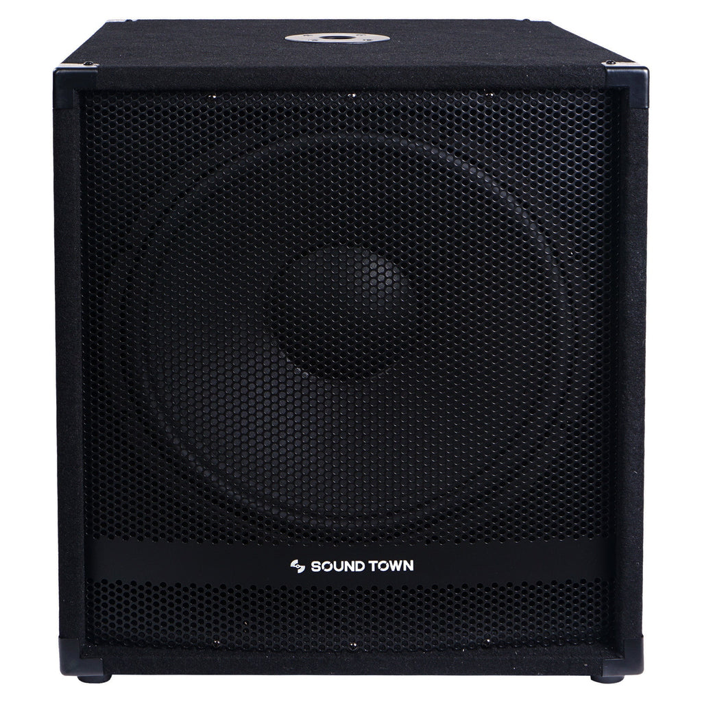 Sound Town METIS-18SPW2.1-R REFURBISHED: METIS Series 2000W 18" Active Powered Subwoofer with 2 Speaker Outputs, DSP, DJ PA Pro Audio Sub with 4 inch Voice Coil - Front Panel with Anti-Corrosion Grilling