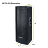 Sound Town METIS-212 | METIS Series Dual 12" 1200W 2-Way Full-range Passive DJ PA Pro Audio Speaker w/ Titanium Compression Driver for Live Sound, Karaoke, Bar, Church - Dimensions