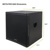 Sound Town METIS-PRO18AS-R | REFURBISHED: METIS Series 18" 2400W Powered PA/DJ Subwoofer with Class-D Amplifier, Plywood, Black - Dimensions