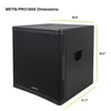 Sound Town METIS-PRO18AS-PAIR | METIS Series Pair of 18" 2400W Powered PA/DJ Subwoofer with Class-D Amplifier, Plywood, Black - Dimensions