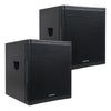 Sound Town METIS-PRO18AS-PAIR | METIS Series Pair of 18" 2400W Powered PA/DJ Subwoofer with Class-D Amplifier, Plywood, Black