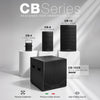 MODE Audio CB Series professional passive loudspeakers and cardioid subwoofer featuring premium Italian LaVoce and FaitalPRO neodymium drivers, high-fidelity full-range sound, wide conical coverage, controlled bass, birch plywood construction, and flexible mounting for venues and installations.