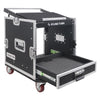 Sound Town MR-DR10U-R | REFURBISHED: 10U PA DJ Pro Audio Rack/Road ATA Case w/ 2U Drawer, 11U Slant Mixer Top, Casters, Pro Tour Grade - Protection Foam Inside