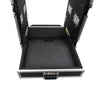 Sound Town MR-DR12UT-R | REFURBISHED: 12U PA DJ Pro Audio Rack/Road ATA Case w/ 2U Drawer, 11U Slant Mixer Top, DJ Work Table, Casters, Pro Tour Grade - Sliding Pull-Out Drawer