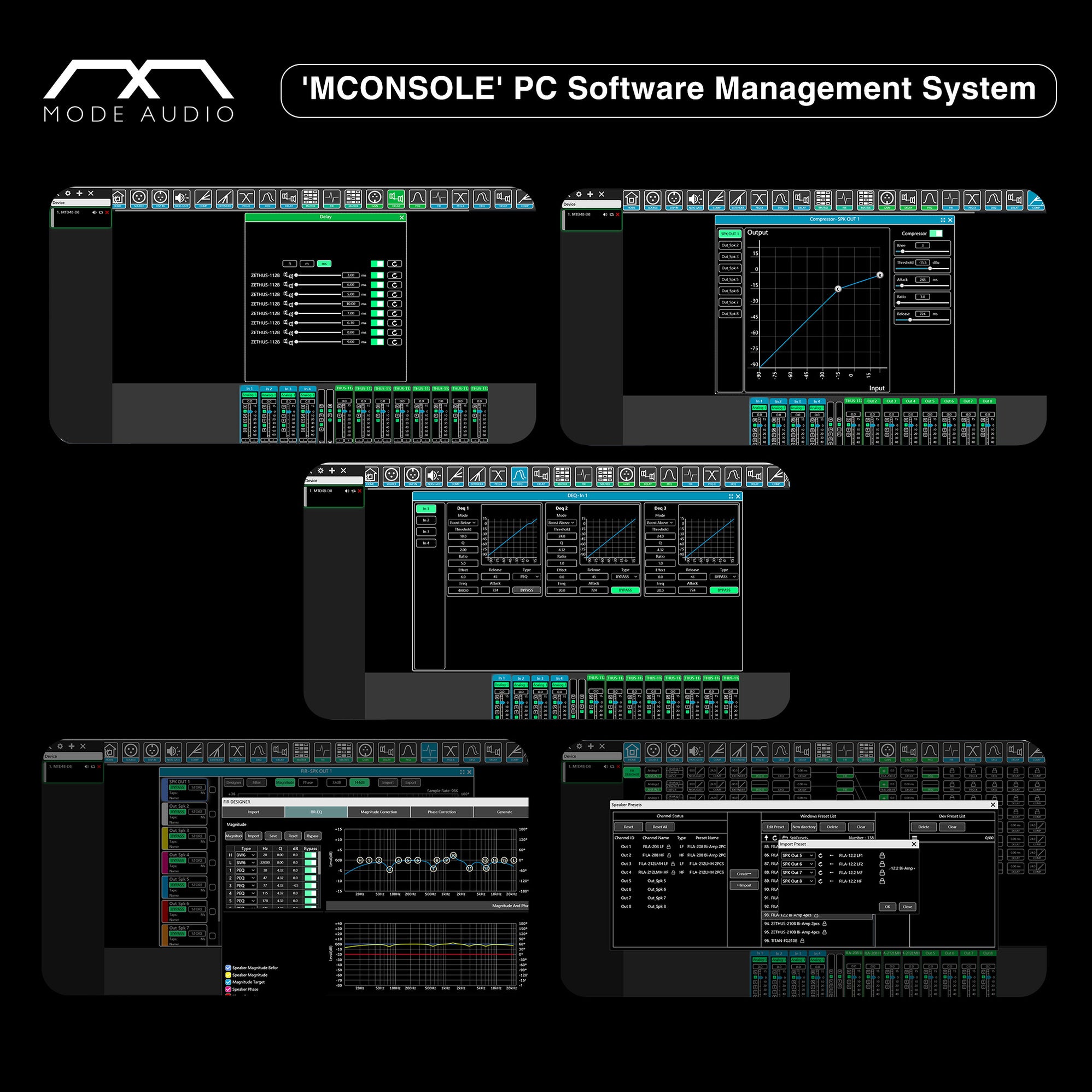 MTD48-D8 | MODE Audio 4x8 FIR DSP Speaker System Processor for Line Ar ...