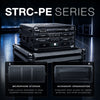 The STRC-PE Series features molded PE rack road cases for rugged, lightweight protection. Designed for standard 19" rack equipment with a 14" rack mounting depth for receivers, amplifiers, mixers, effects processors, and more. Detachable front and rear lids feature microphone foam cutouts and a built-in mesh pocket for accessory storage. An impact-resistant molded PE shell, anti-slip stacking grooves, butterfly twist latches, and a heavy-duty handle provide reliable protection. Available in 4U & 6U models.