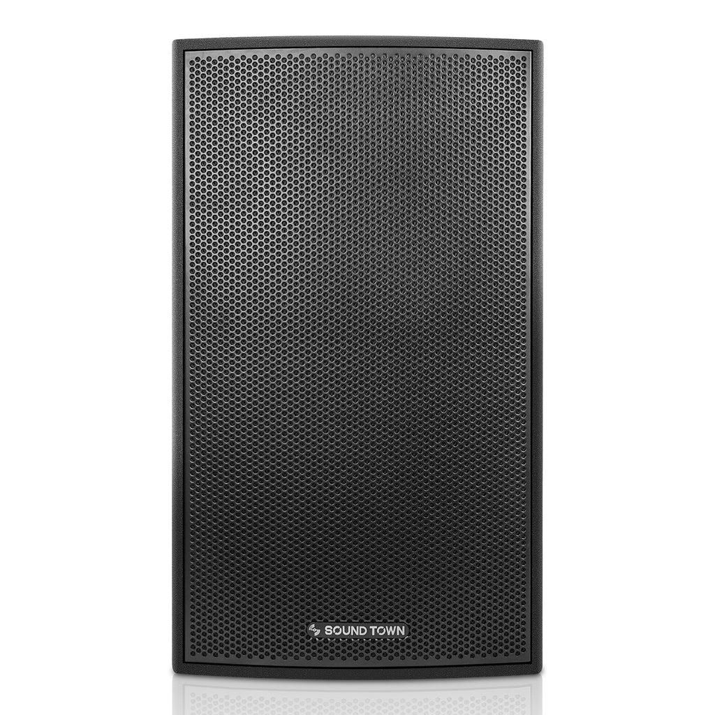 Sound Town NESO-CARME115-S1 |  CARME Series 15" 2-Way Powered PA DJ Speaker, Black w/ Onboard DSP, Birch Plywood for Installations, Live Sound, Karaoke, Bar, Church - Front Panel