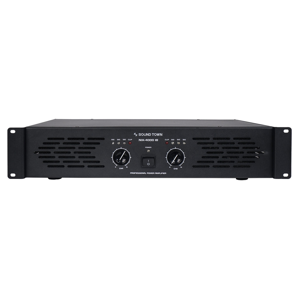 Sound Town NIX-4000IB-R | REFURBISHED: Professional Dual-Channel, 2 x 1040W at 4-ohm, 4000W Peak Output Power Amplifier - Front Panel