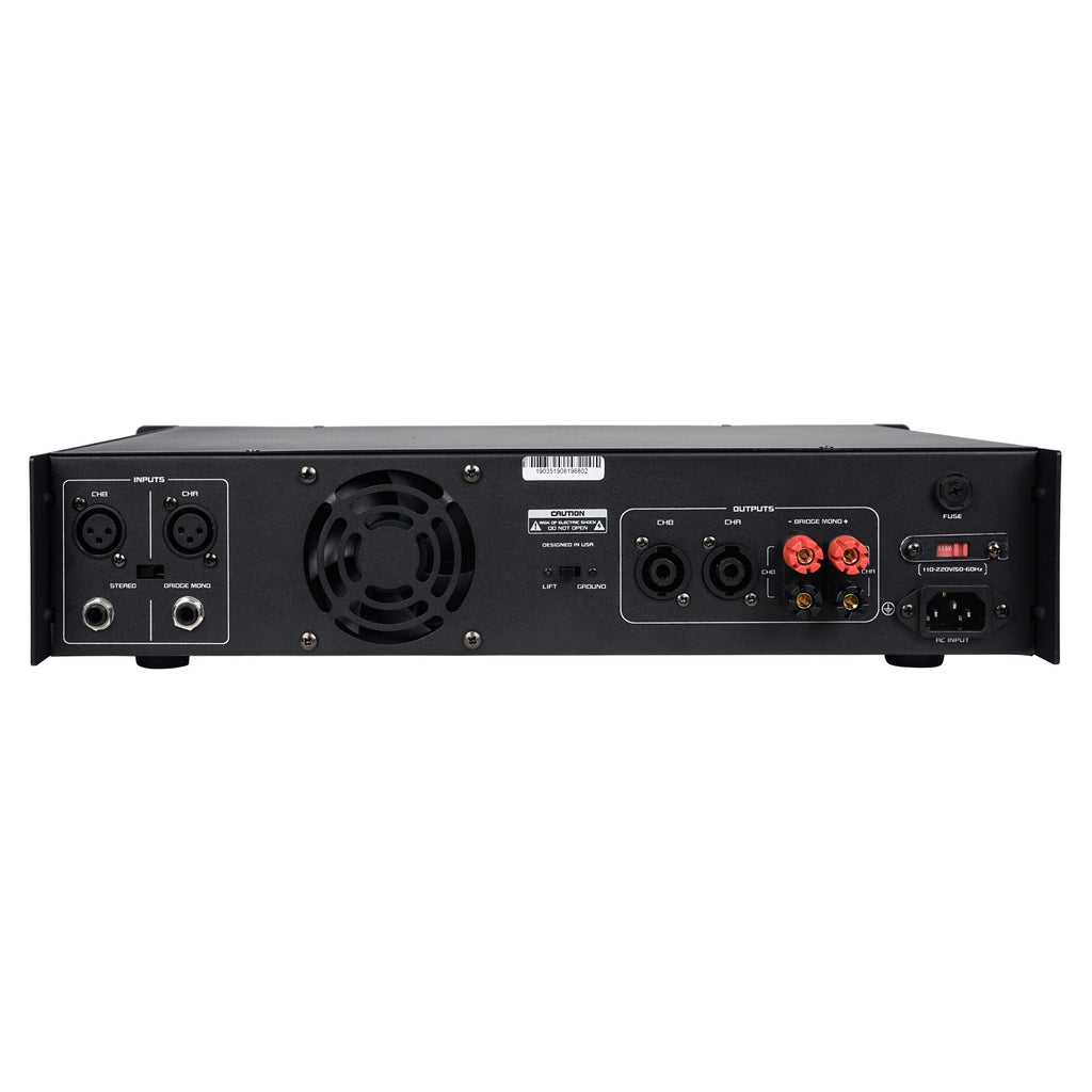 Sound Town NIX-4000IB-R | REFURBISHED: Professional Dual-Channel, 2 x 1040W at 4-ohm, 4000W Peak Output Power Amplifier - Back Panel