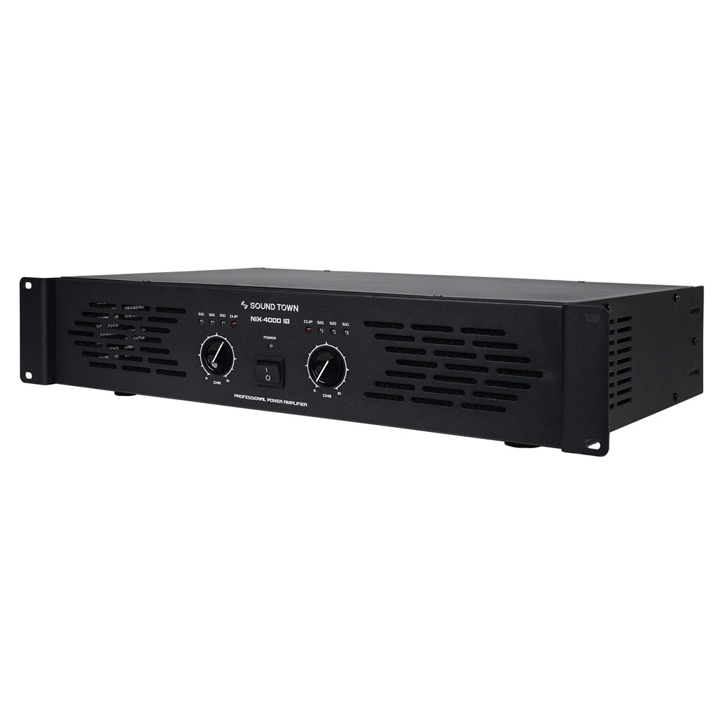 Sound Town NIX-4000IB-R | REFURBISHED: Professional Dual-Channel, 2 x 1040W at 4-ohm, 4000W Peak Output Power Amplifier - Left Panel