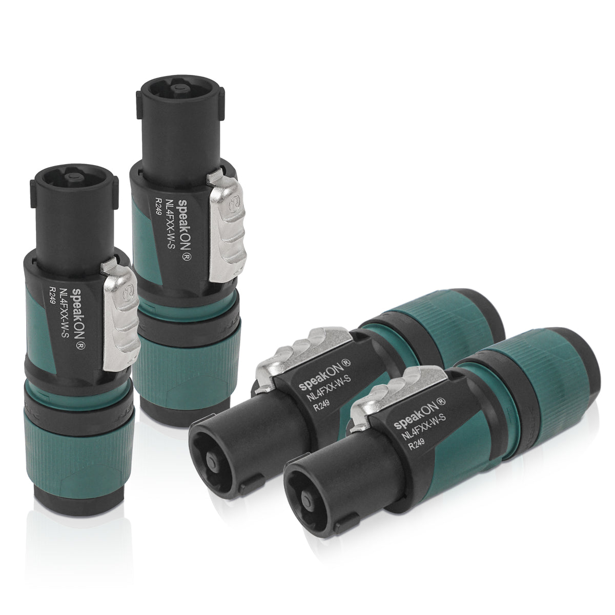 ポータブル・フォークナー NL4FXX-W-S-4PK | Original Neutrik 4 Pack 4-Pole SpeakOn Cable