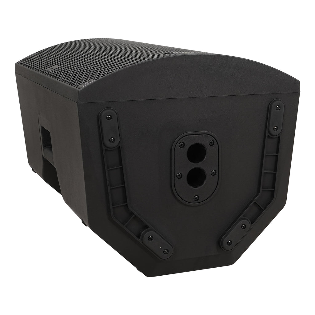 Sound Town OBERON-15PA | OBERON Series 15" Powered Loudspeaker w/ 1400W Class-D Amp, DSP, Selectable HPF, TWS Bluetooth 5.0, Recessed Handles for PA/DJ, Black - Pole-Mount Socket
