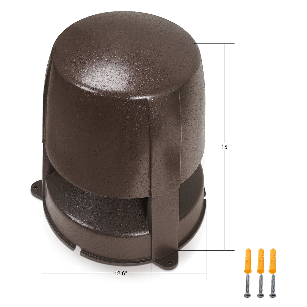 Sound Town OMNI-62BR | 2-Way 6.5" High-Fidelity Passive Outdoor 360° Landscape Speaker, Weather-Resistant, 70V/100V/8Ω, for Home & Commercial Installation, Brown - Dimensions, Size and  Expansion Screws