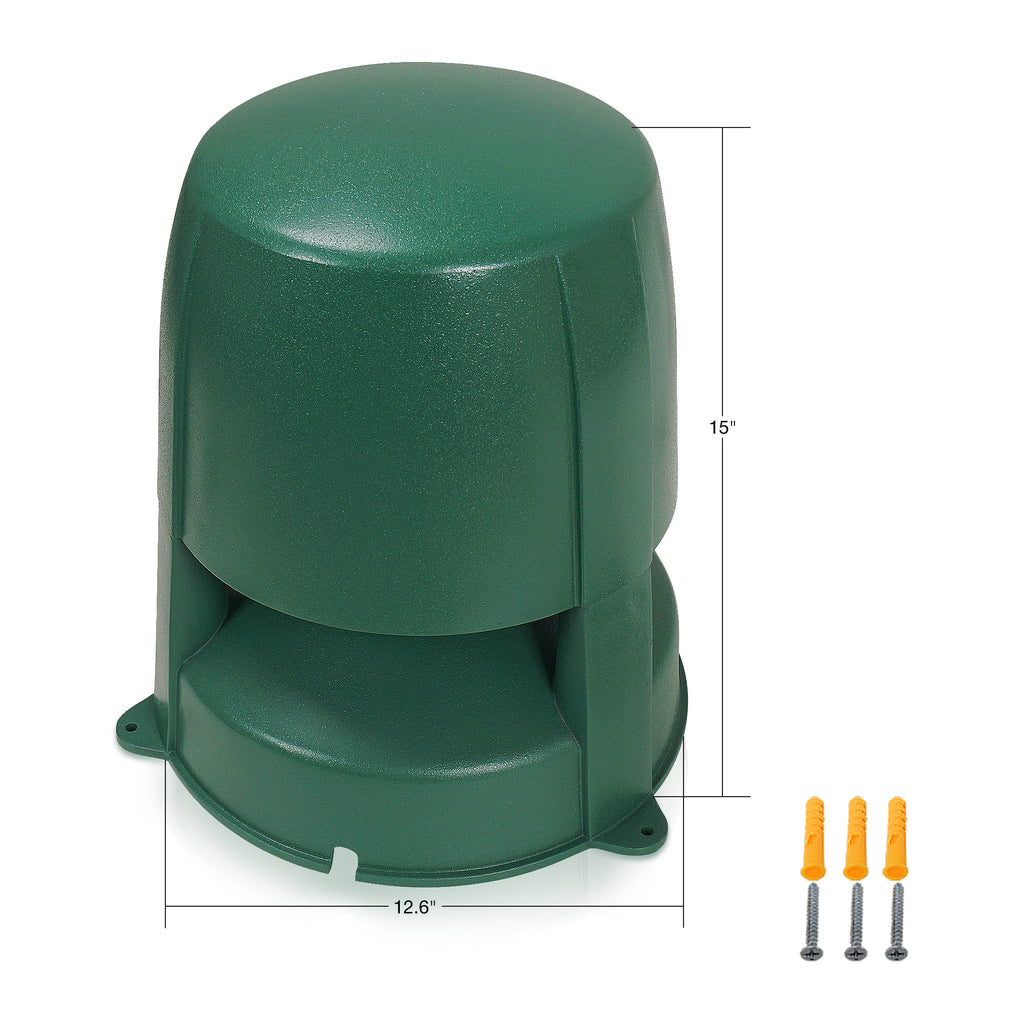 Sound Town OMNI-62G-R | REFURBISHED: 2-Way 6.5" High-Fidelity Passive Outdoor 360° Landscape Speaker, Weather-Resistant, 70V/100V/8Ω, for Home & Commercial Installation, Green - Dimensions and  Expansion Screws