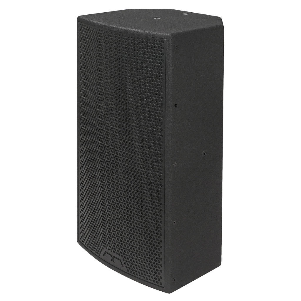 MODE Audio OS-28 | MODE Audio OS Series Dual 8" 1200W Full-Range Point Source Speaker w/ LAVOCE Neodymium Drivers, Rotatable Horn, Weatherproof, U-Bracket, Black - Left View