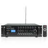 Sound Town PAC1000-8-R | REFURBISHED: 1000W 8-Zone 70V/100V Commercial Power Amplifier with Bluetooth, USB, LCD Display for Restaurants, Bars, Multi-Room Installation - Front View 