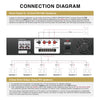 Sound Town PAC180-6 | 180W 6-Zone 70V/100V Commercial Power Amplifier with Bluetooth, Aluminum, for Restaurants, Lounges, Bars, Pubs, Schools and Warehouses - Connection Diagram