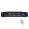 Sound Town PAC180X6PD4W 60W 2-Zone 70V/100V Commerical Power Amplifier with Bluetooth, Aluminum, for Restaurants, Lounges, Bars, Pubs, Schools and Warehouse - Remote Control