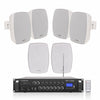 Sound Town PAC180X6VL5W | 6-Zone 70V/100V Commercial Amplifier w/ Bluetooth & 6 x 5.25" Weatherproof Surface-Mount Speakers, Indoor/Outdoor Installations, White