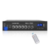 Sound Town PAC80X4PD4B 60W 2-Zone 70V/100V Commerical Power Amplifier with Bluetooth, Aluminum, for Restaurants, Lounges, Bars, Pubs, Schools and Warehouse - Remote Control