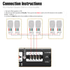 Sound Town PAC80X6VL3W | 2-Zone 70V/100V Commercial Amplifier w/Bluetooth and 6 x 3" Weatherproof Surface-Mount Speakers for Indoor/Outdoor Installations, White - Connection Instructions