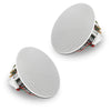 Sound Town PAC80X8CS4N | Pair of 4.5" Two-Way Coaxial In-Ceiling Speaker, Flush Mount, 70V/100V/8-Ohm Operation, Magnetic Grill, White