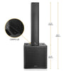 Sound Town PS-18SK12PW | CARPO Series Powered 18-inch Subwoofer and High-Power Column Line Array Speaker Set, w/ DSP, TWS Bluetooth, Birch Plywood, Black - Mounting Bracket Included, Size and Dimensions