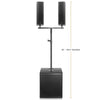 Sound Town PS-18SP3B2.1 | CARPO Series Powered 1300W 18-inch Subwoofer and Column Line Array Speaker Set, Birch Plywood, Black-Adjustable Height Speaker Stand 