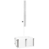 Sound Town PS-212SW106W | Powered Portable PA System with Dual 12" 2400W Subwoofer, Column Array Loudspeaker, Mounting Pole, White - Front View