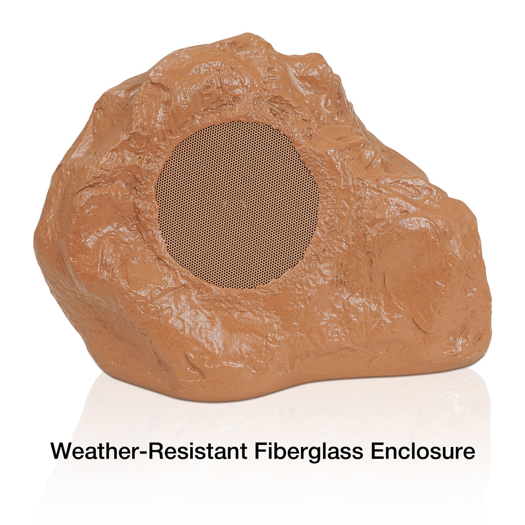 Sound Town ROCK-52BR-PAIR | Pair of 2-Way 5.25" High Fidelity Passive Outdoor Rock Speakers, Weather-Resistant, 70V/100V/8-Ohm, for Commercial Installation - Fiberglass Enclosure 