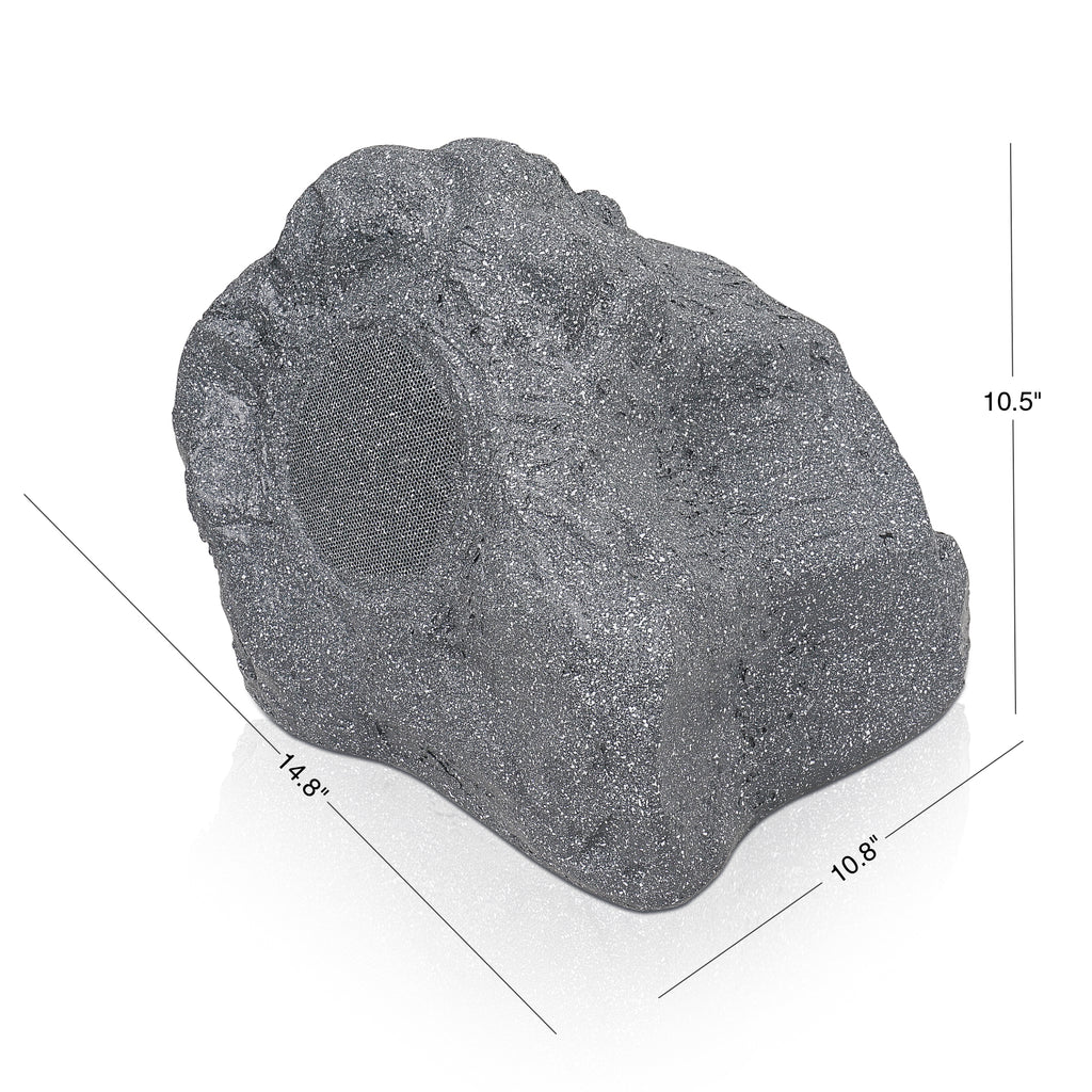 Sound Town ROCK-52G-PAIR | Pair of 2-Way 5.25" High Fidelity Passive Outdoor Rock Speakers, Weather-Resistant, 70V/100V/8-Ohm, for Commercial Installation - Dimension & Size